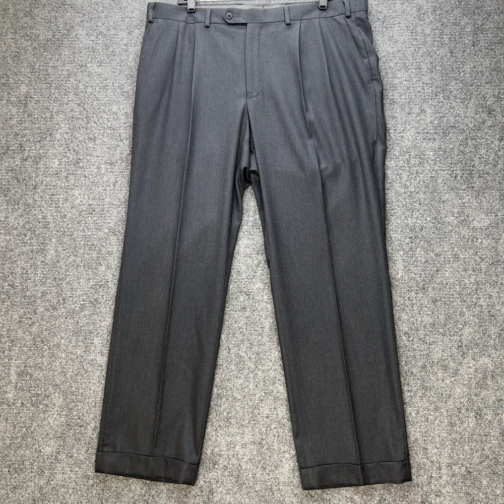 Lauren Ralph Lauren Dress Pants Mens 38x30 Gray Pleated Cuffed Career Trousers
